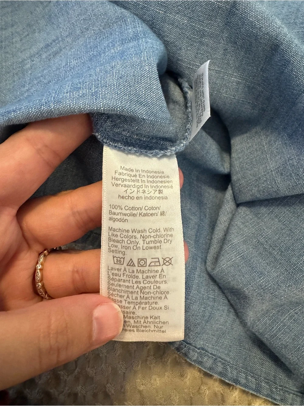 J. Crew Chambray Cotton Squareneck Tank Top  NEW Size Medium